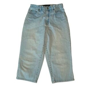 BILL BLASS Jeans Easy Fit Capri High Waist Denim Stone Wash Blue Vintage Size 4P